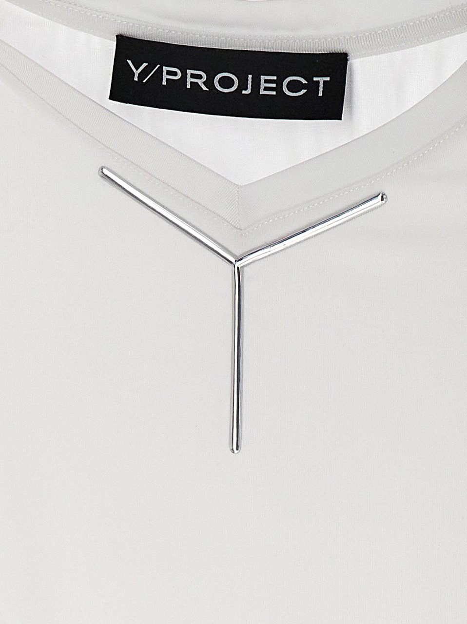Y-project Y/PROJECT White Viscose T-Shirt Zwart