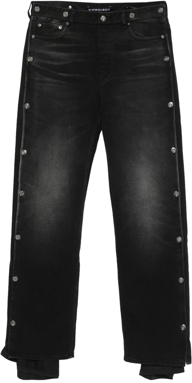 Y-project Collapsed Waist Jeans Faded Black/black Zwart