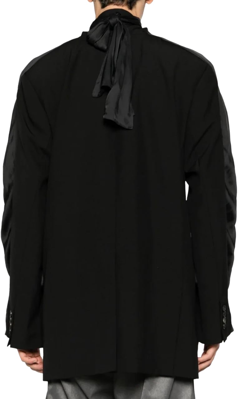 Y-project Insert Scarf Blazer Black Zwart