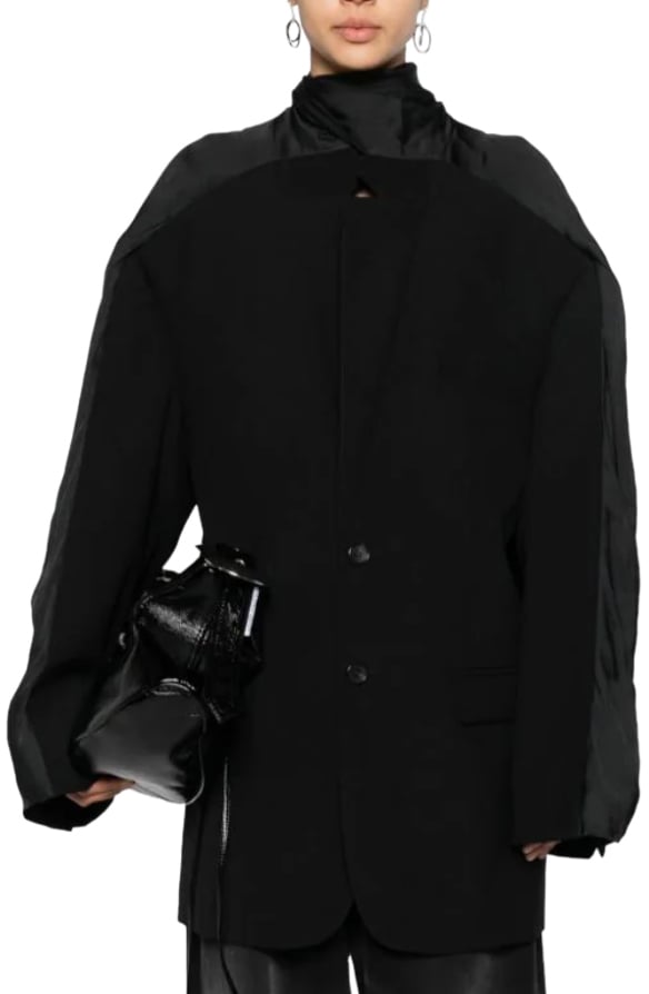 Y-project Insert Scarf Blazer Black Zwart