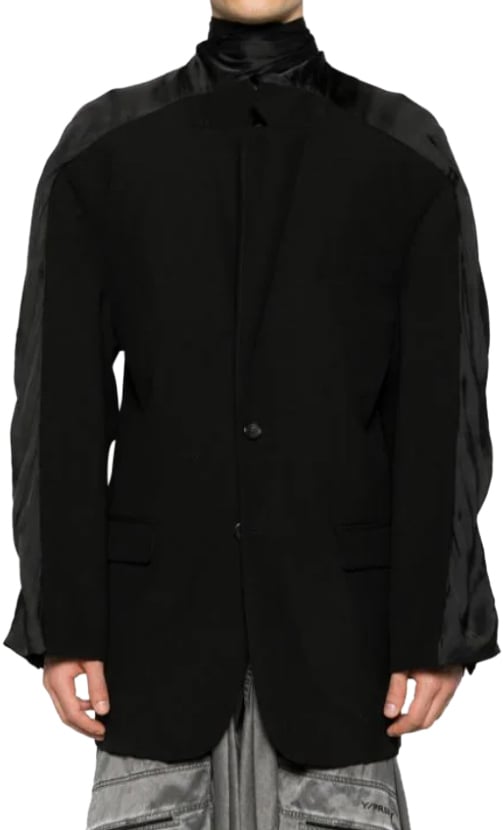 Y-project Insert Scarf Blazer Black Zwart