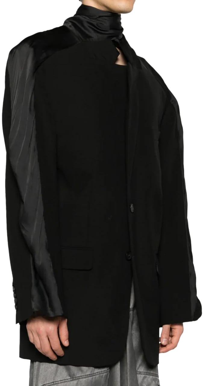Y-project Insert Scarf Blazer Black Zwart
