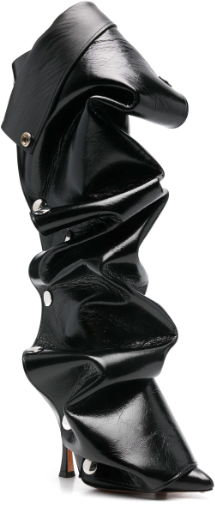 Y-project Snap Boots Crackeled Black Zwart