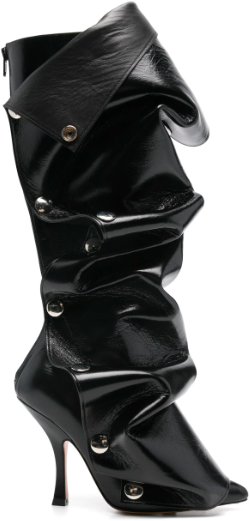Y-project Snap Boots Crackeled Black Zwart