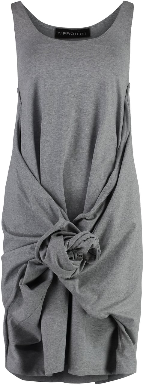Y-project Embroidered cotton mini dress Grijs