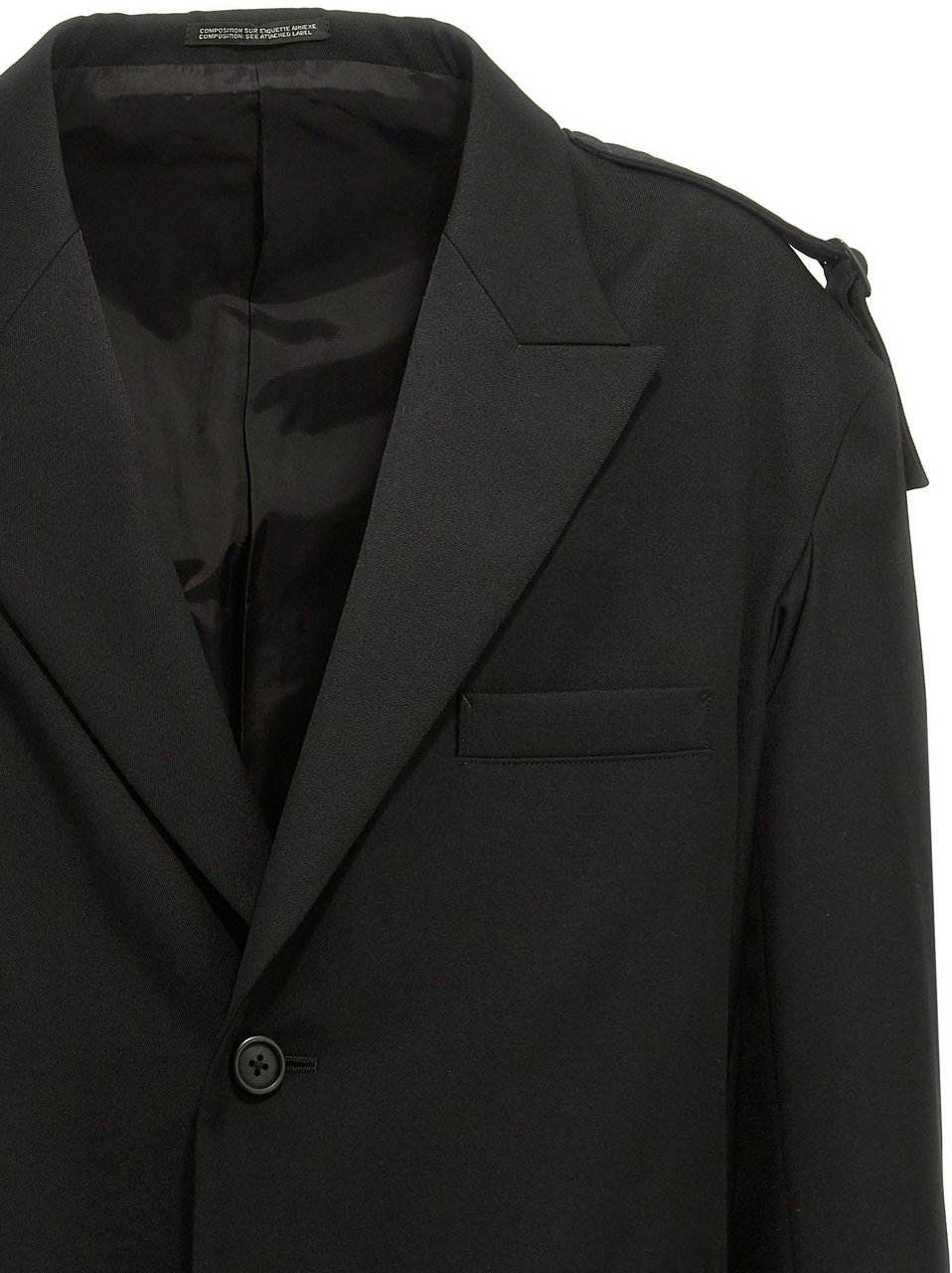 Yohji Yamamoto Black Wool Blazer Zwart