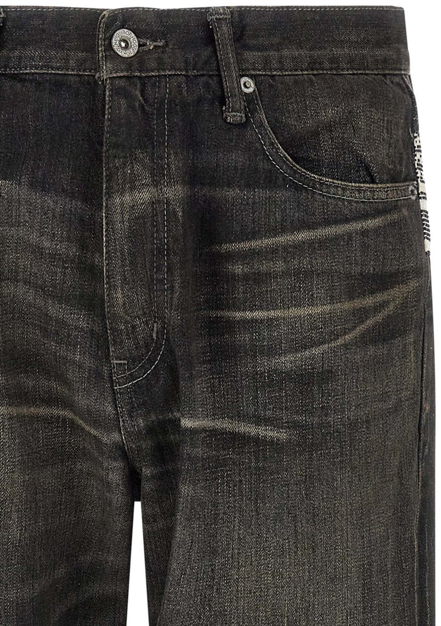 Yohji Yamamoto Black Cotton Tapered Jeans Zwart