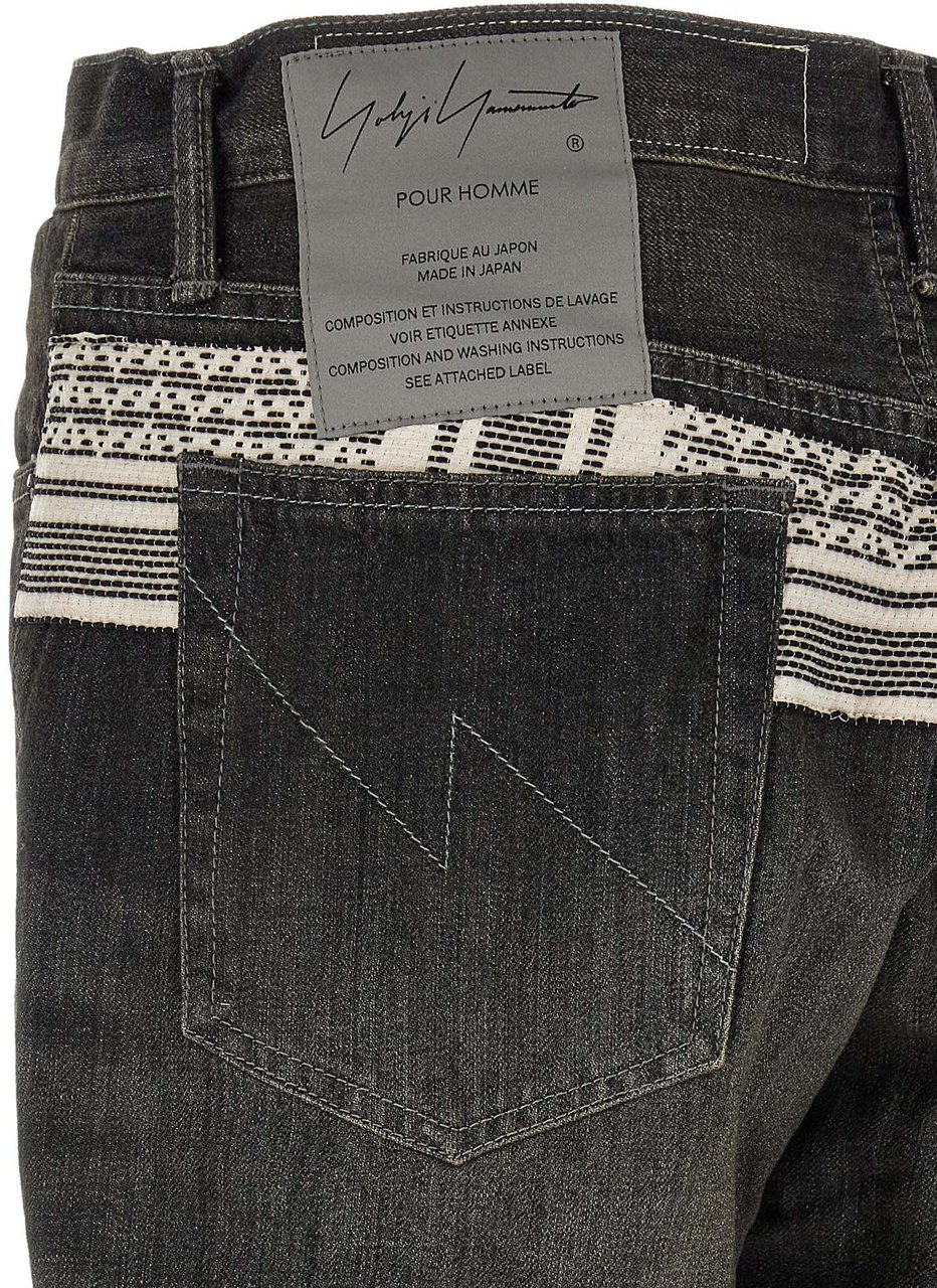 Yohji Yamamoto Black Cotton Tapered Jeans Zwart