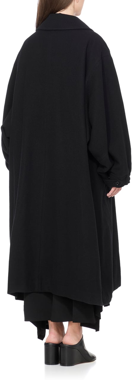 Yohji Yamamoto Coats Black Zwart