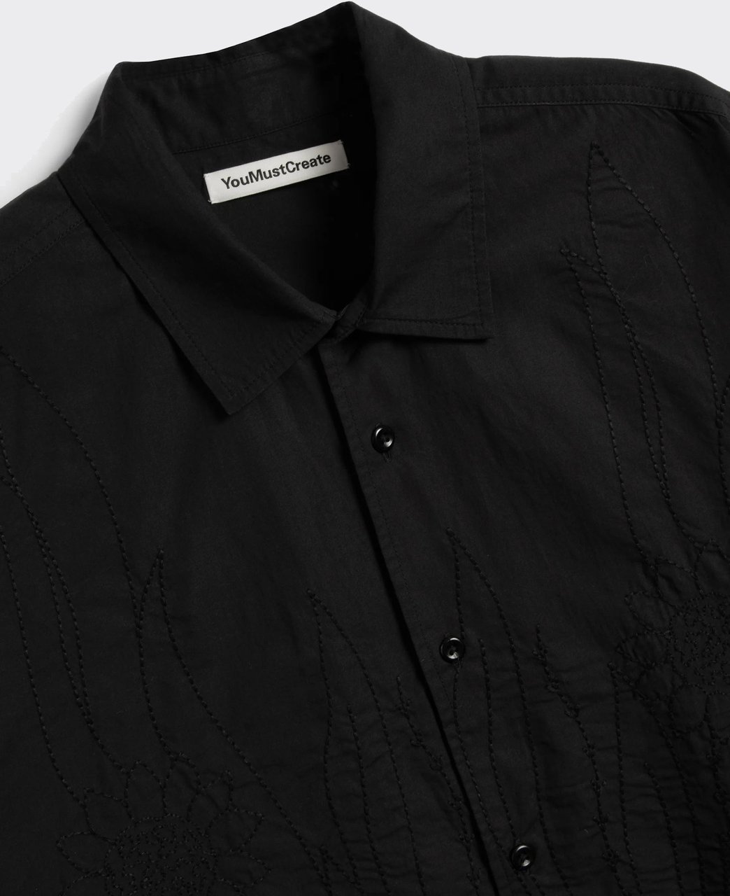 You Must Create Camicia Curtis Embroidery Nera Zwart