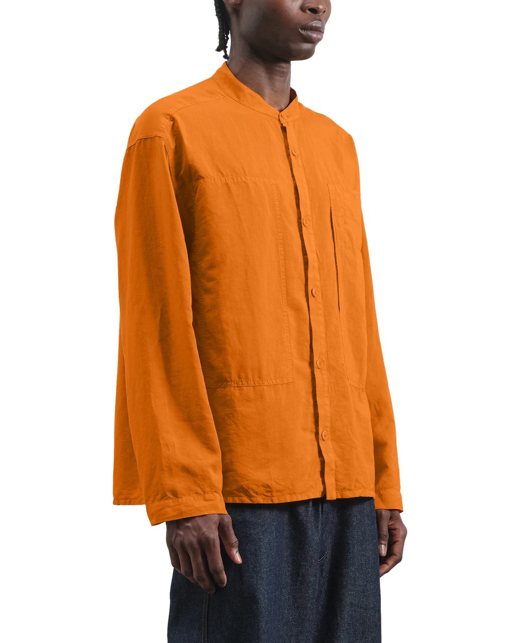 You Must Create Orange Hawkeye Collarless Shirt Oranje