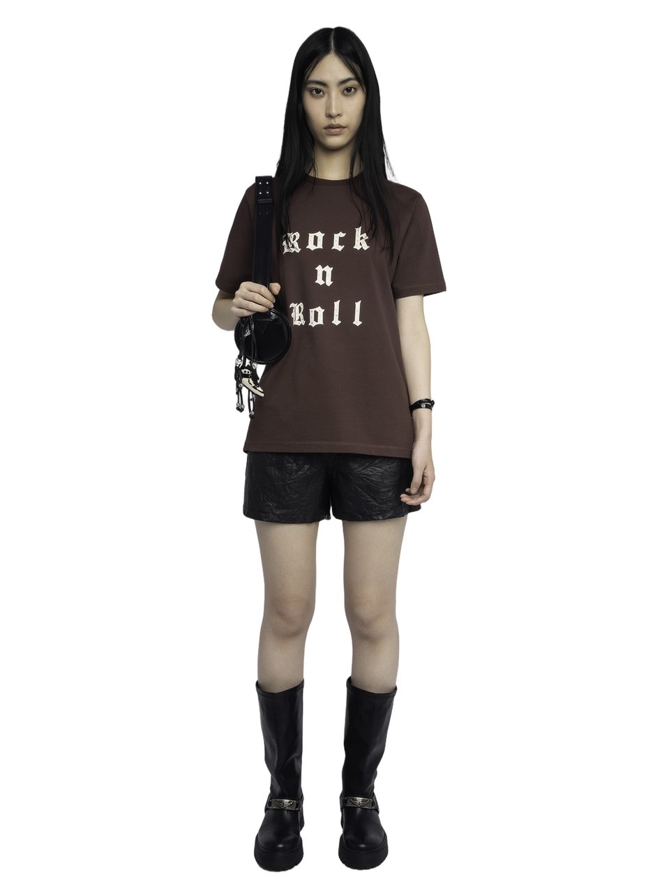 Zadig&Voltaire Burgundy Rock N Roll T-Shirt Zwart