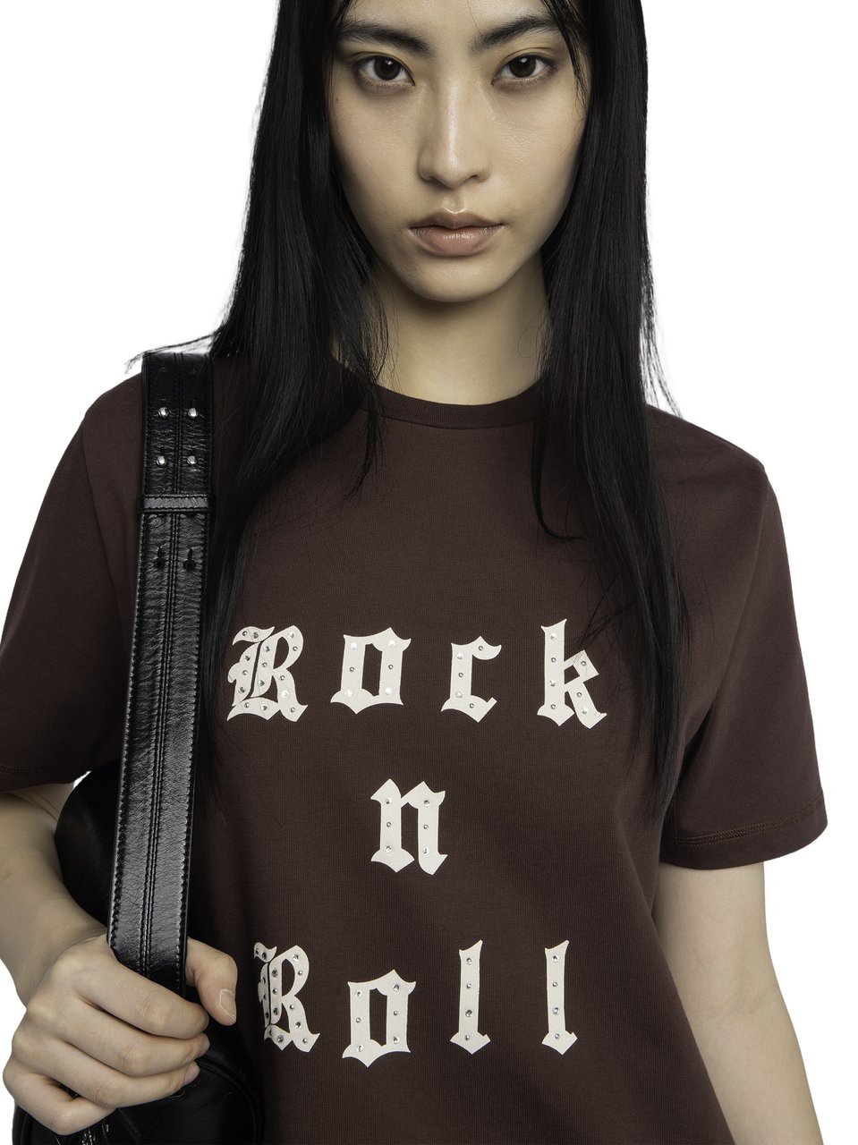 Zadig&Voltaire Burgundy Rock N Roll T-Shirt Zwart