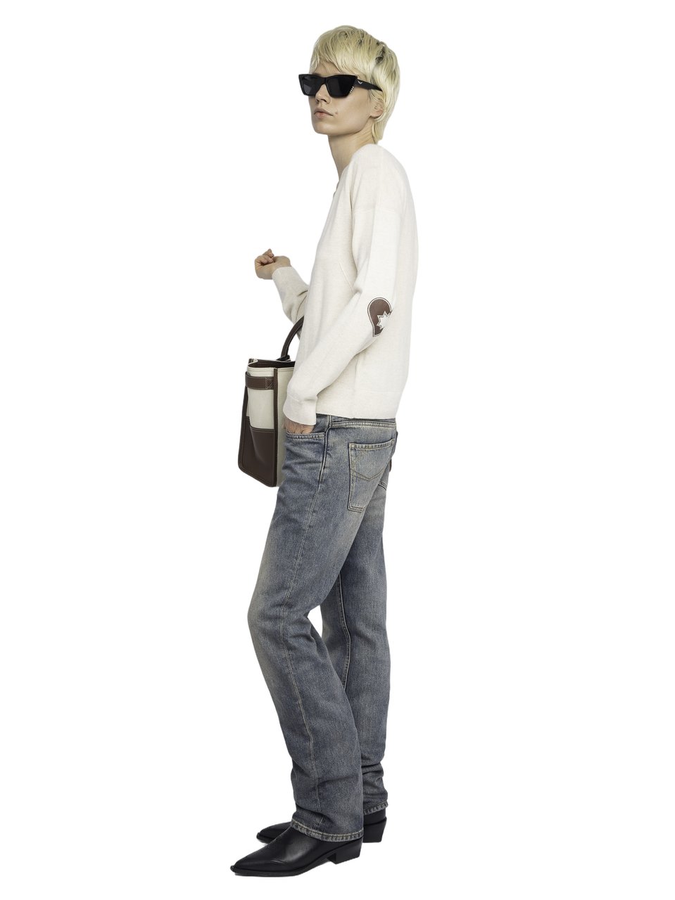Zadig&Voltaire Heart Patch Detail Wool Sweater Neutraal