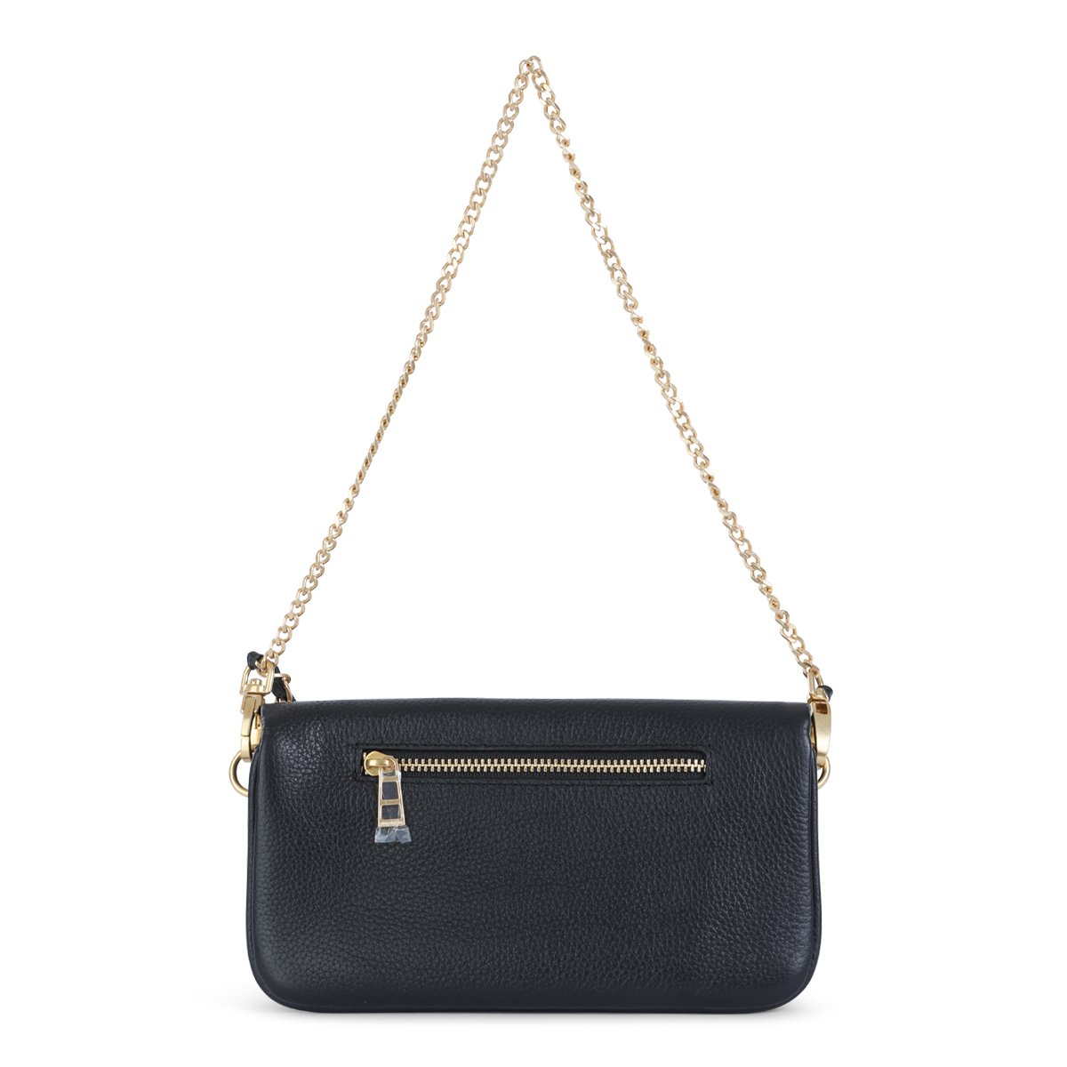 Zadig&Voltaire Textured Black Leather Rock Nano Shoulder Bag Grijs
