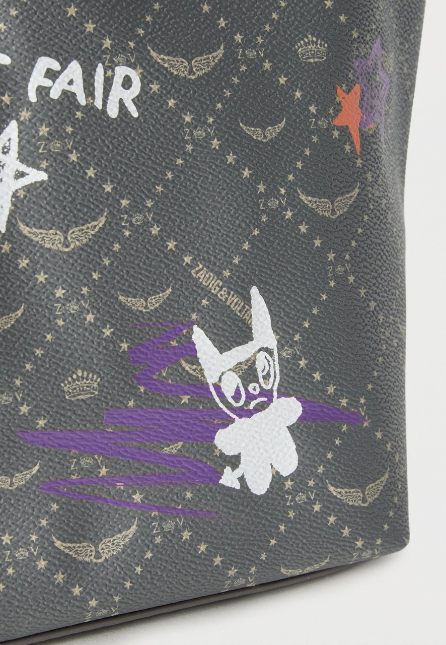 Zadig&Voltaire Medium Tote Bag with Graffiti Prints Grijs