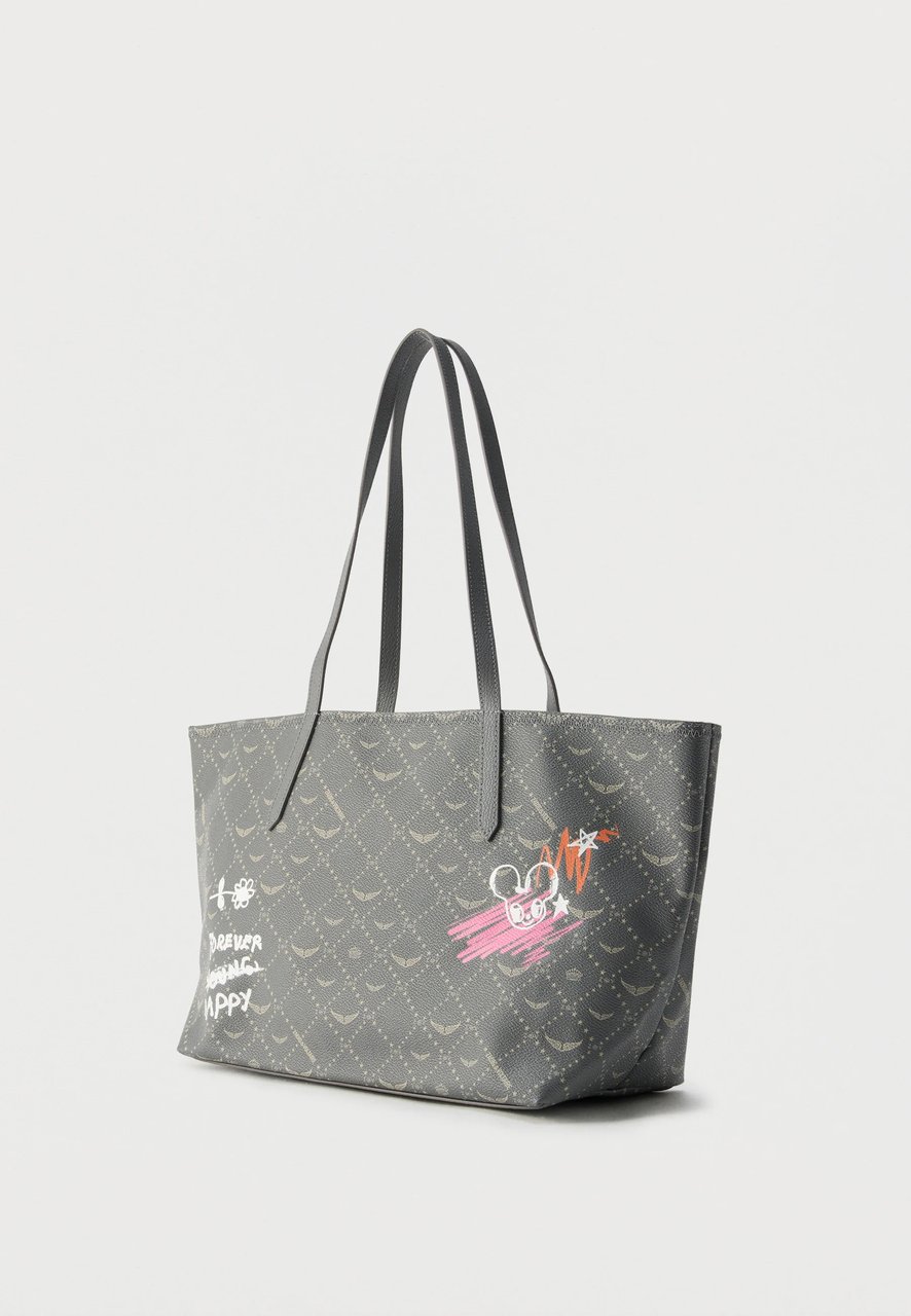 Zadig&Voltaire Medium Tote Bag with Graffiti Prints Grijs