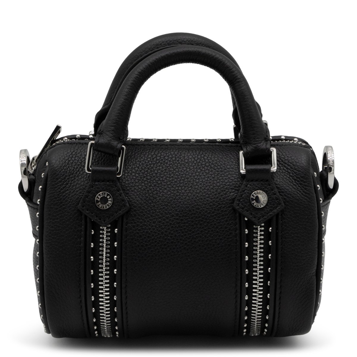 Zadig&Voltaire Compact Black Handbag with Textured Surface Zwart