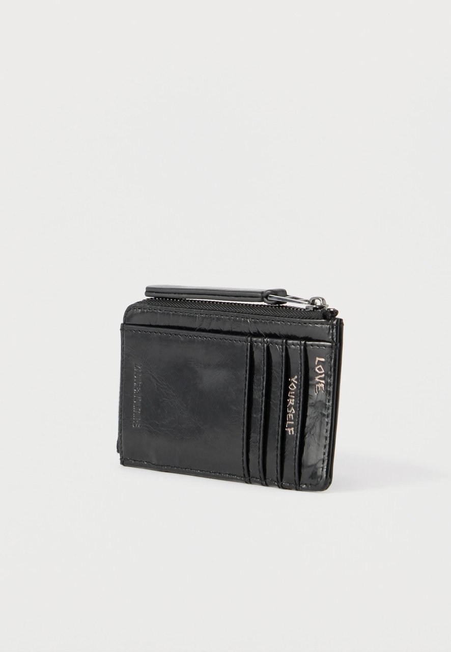 Zadig&Voltaire Rectangular Black Wallet with Silver Stud Detailing Zwart