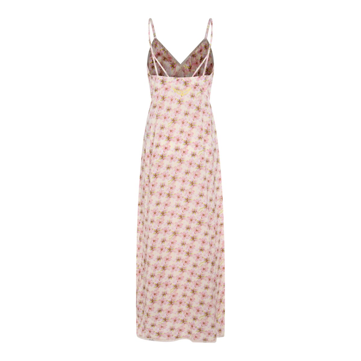 Zadig&Voltaire Pink Floral Viscose Midi Dress Roze