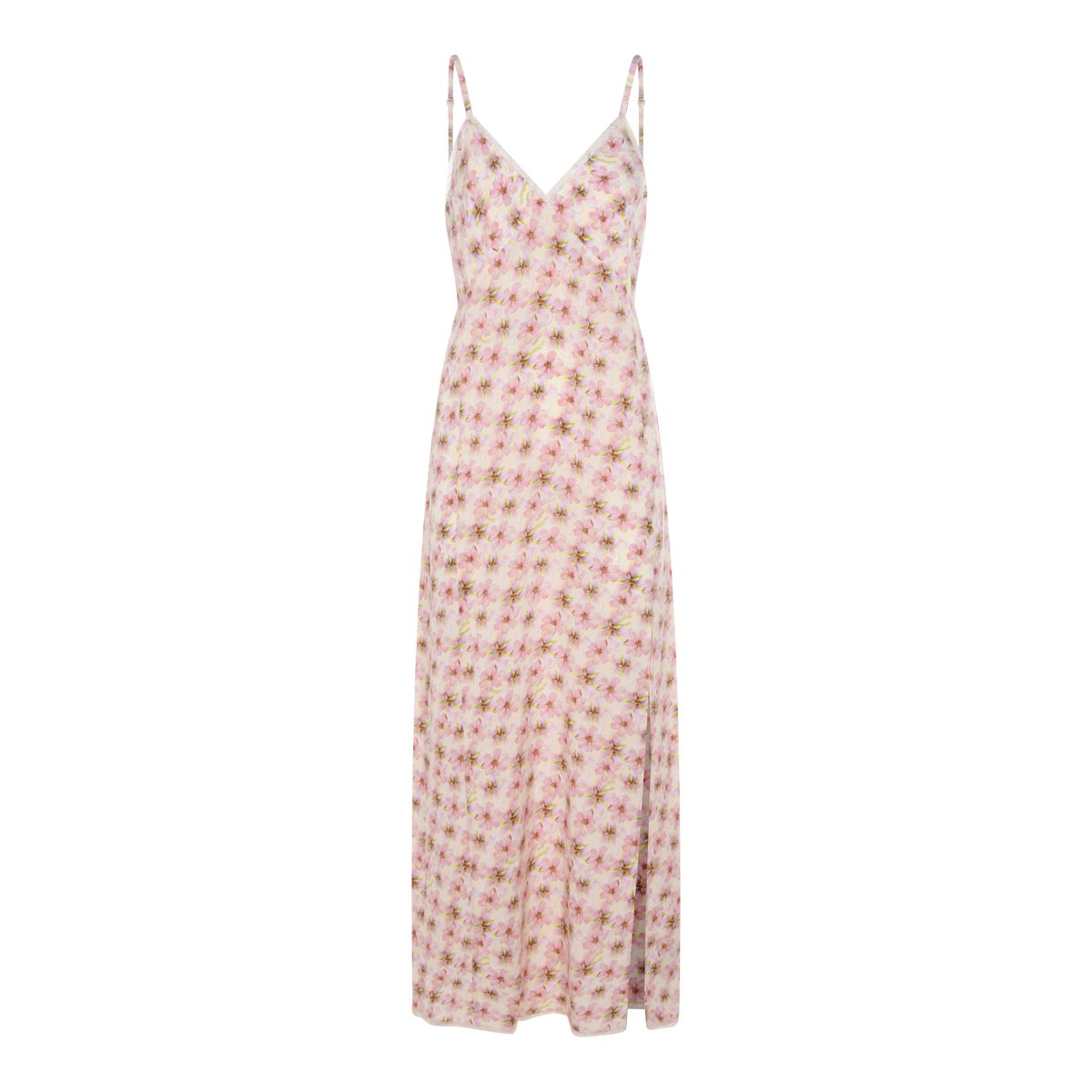 Zadig&Voltaire Pink Floral Viscose Midi Dress Roze