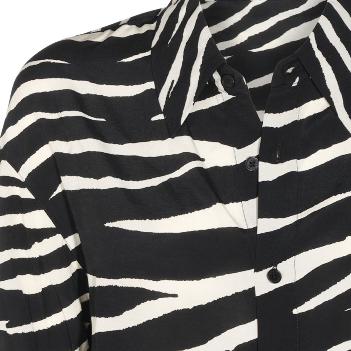 Zadig&Voltaire Animal Print Viscose Shirt with Button-Down Front Zwart