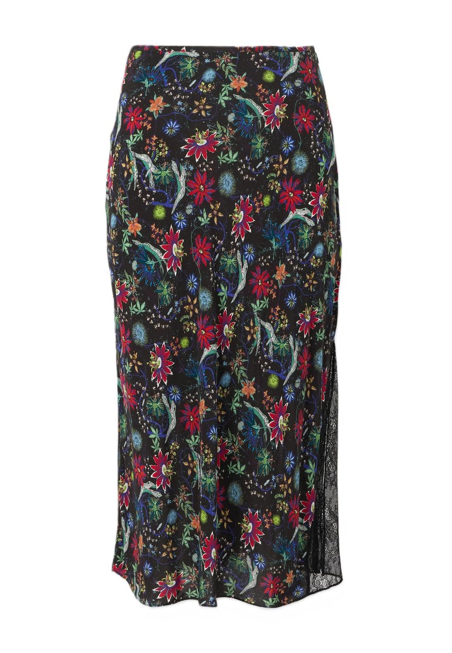 Zadig&Voltaire Midi Skirt with Floral and Abstract Pattern Zwart