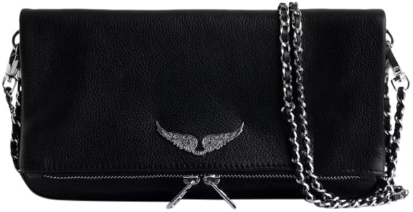 Zadig et Voltaire Rock Grained Leather Noir Zwart