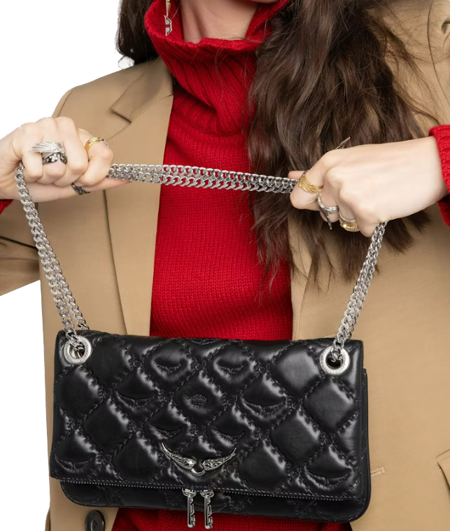 Zadig et Voltaire Rock Ii Quilted Monogram Black Zwart