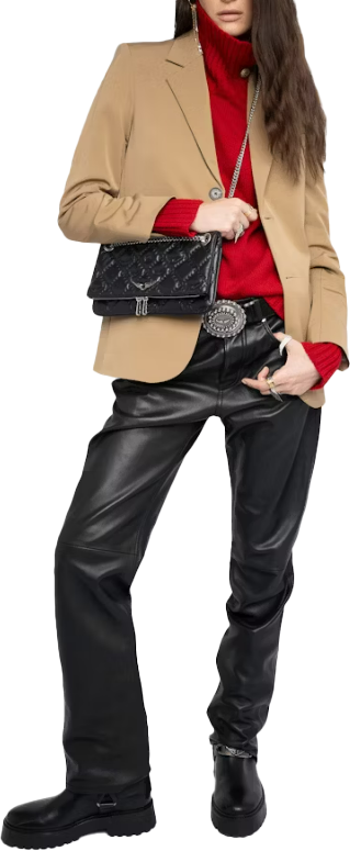 Zadig et Voltaire Rock Ii Quilted Monogram Black Zwart