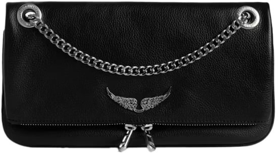 Zadig et Voltaire Rock Ii Grained Leather Black Zwart
