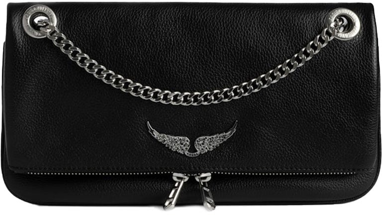 Zadig et Voltaire Rock Ii Grained Leather Black Zwart