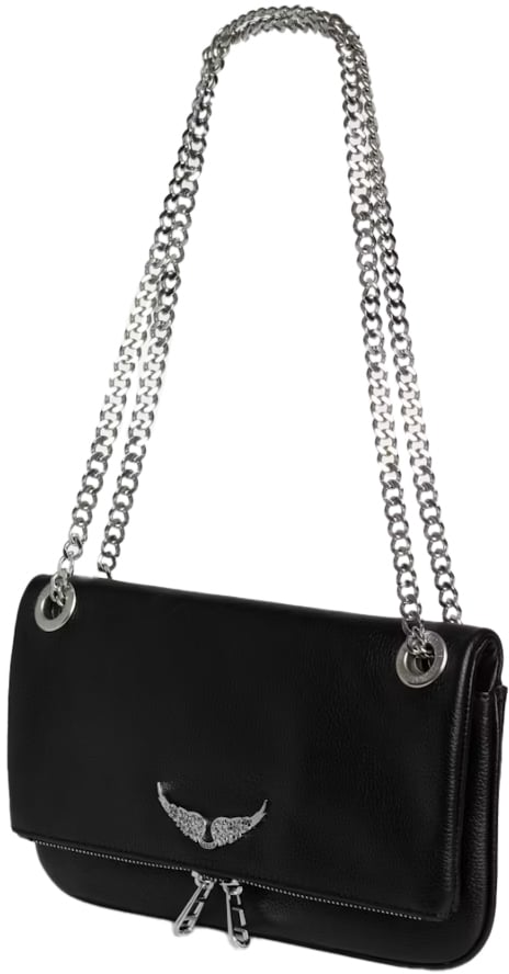 Zadig et Voltaire Rock Ii Grained Leather Black Zwart