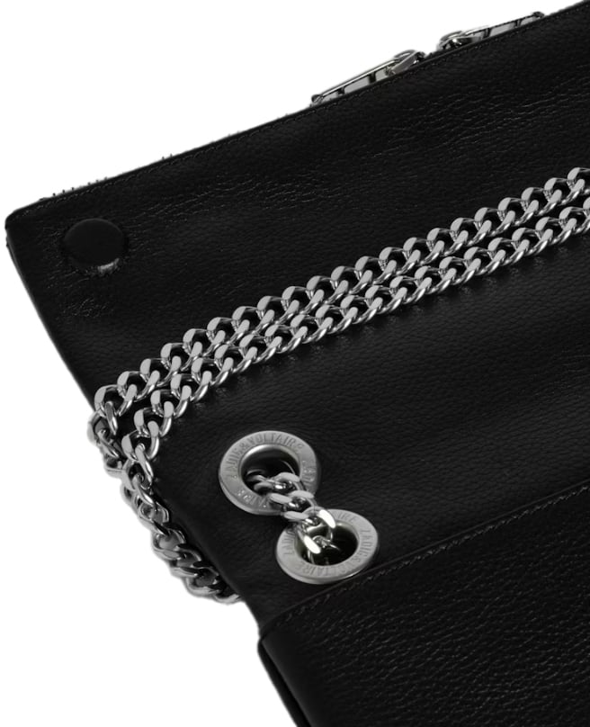 Zadig et Voltaire Rock Ii Grained Leather Black Zwart
