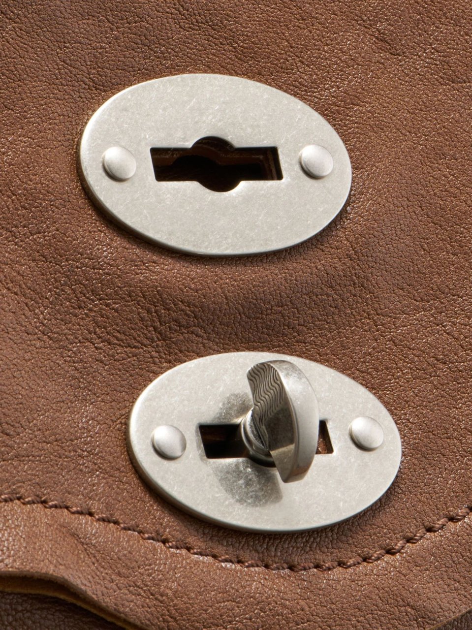 Zanellato Tobacco Postina Leather Shoulder Bag Bruin