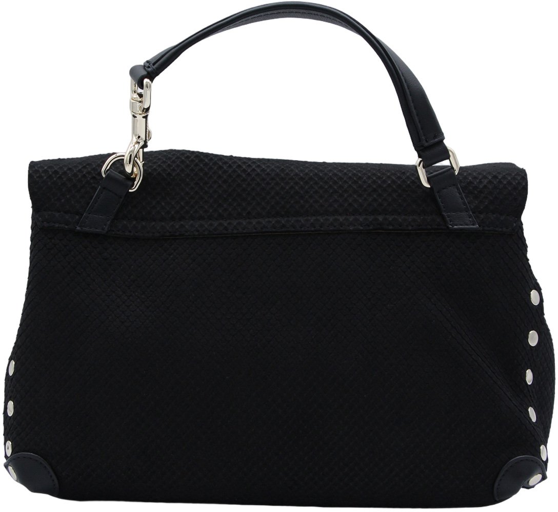 Zanellato Structured Black Bag with Top Handle and Minimalist Design Zwart
