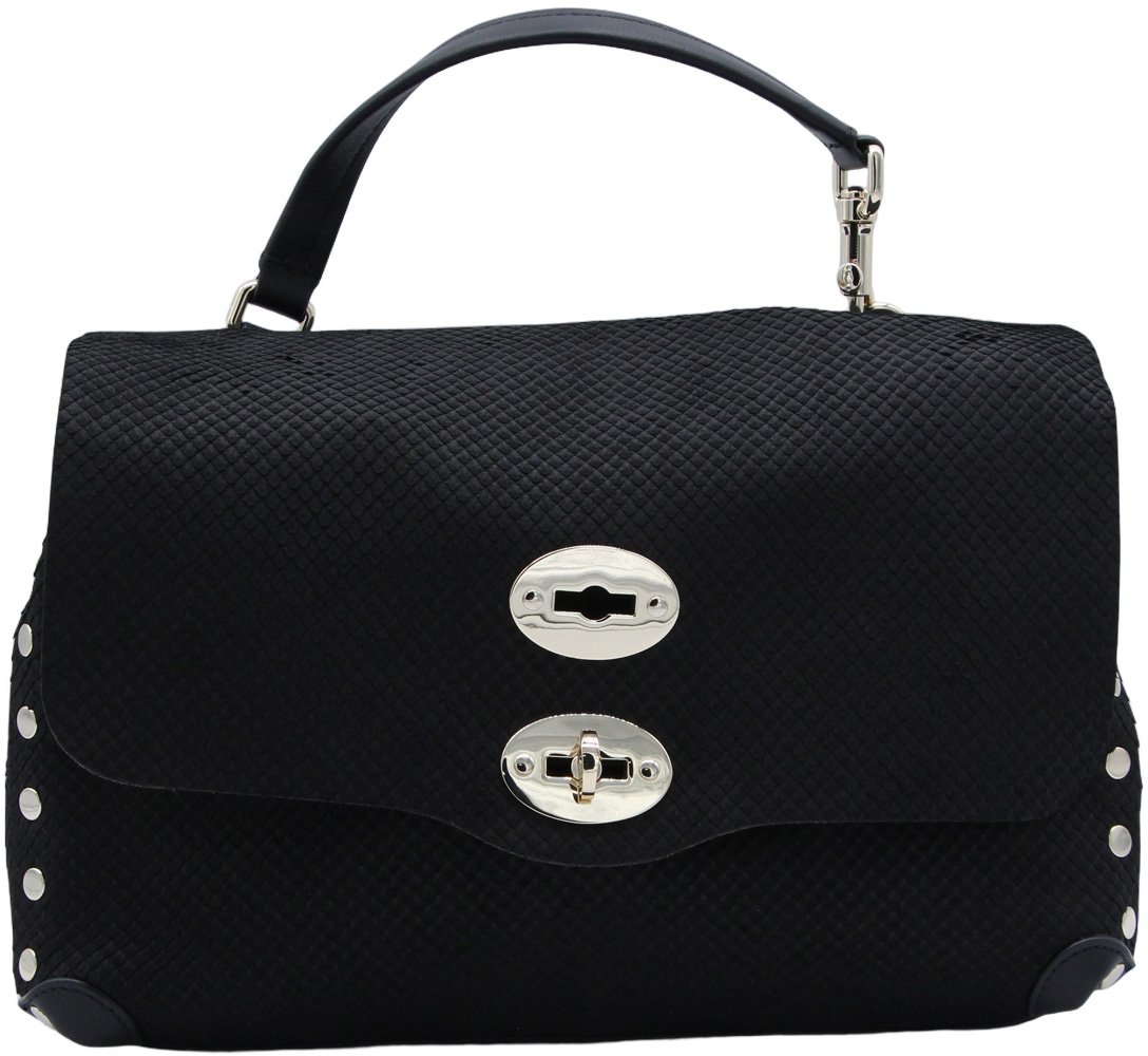 Zanellato Structured Black Bag with Top Handle and Minimalist Design Zwart