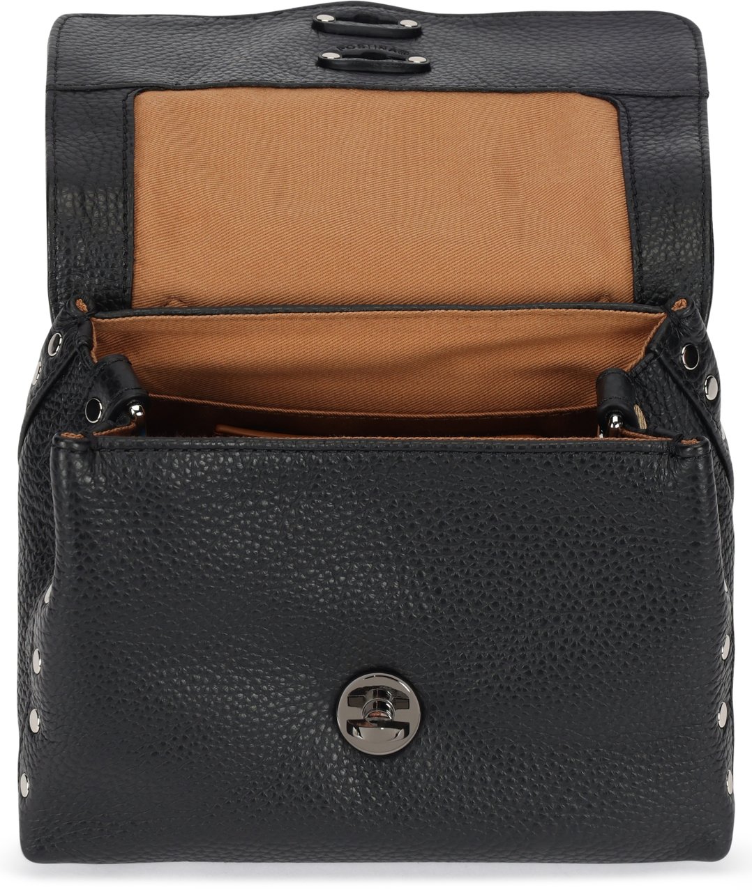 Zanellato Postina bag baby in hammered leather Zwart