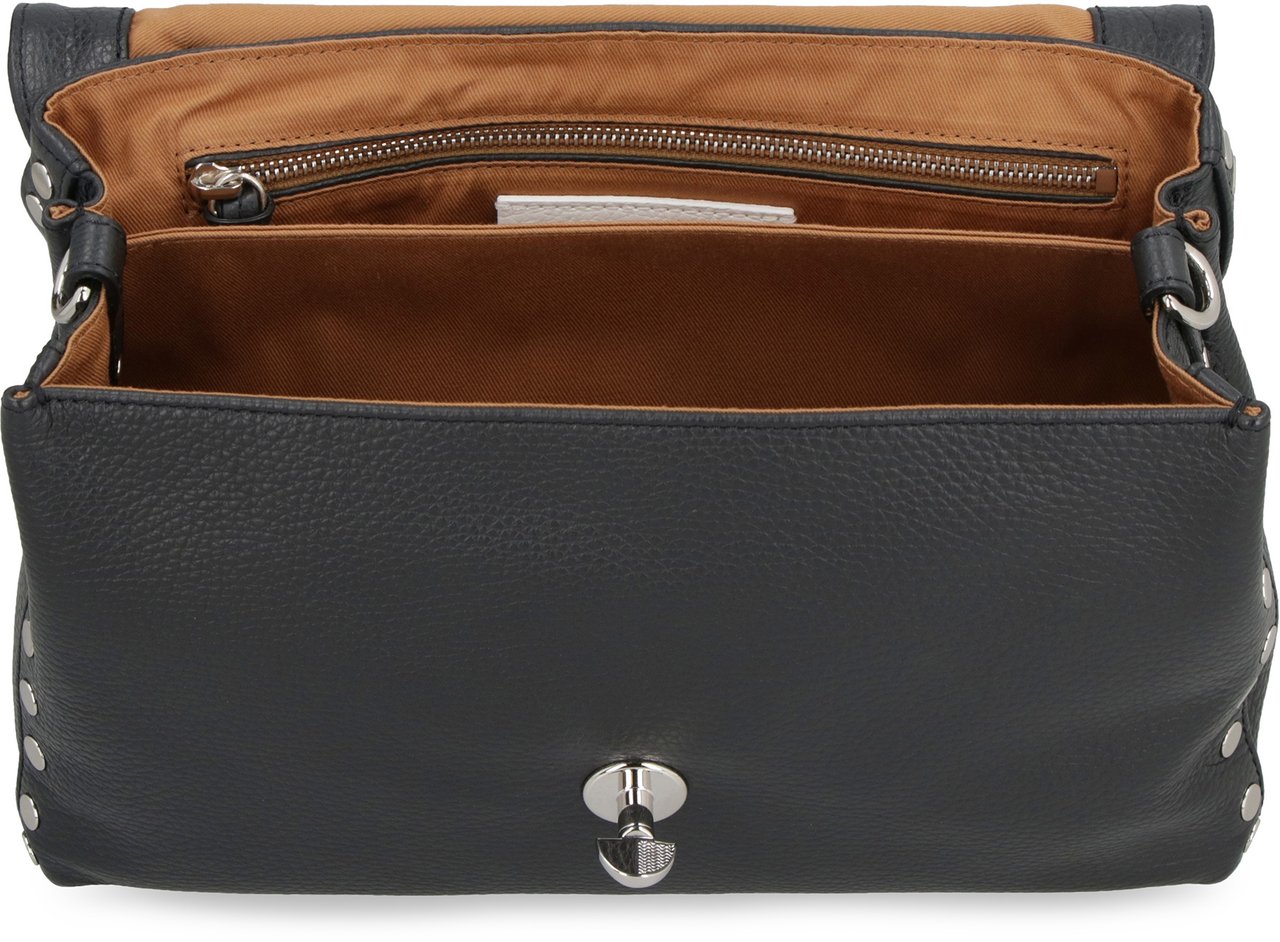 Zanellato Postina bag baby in hammered leather Zwart