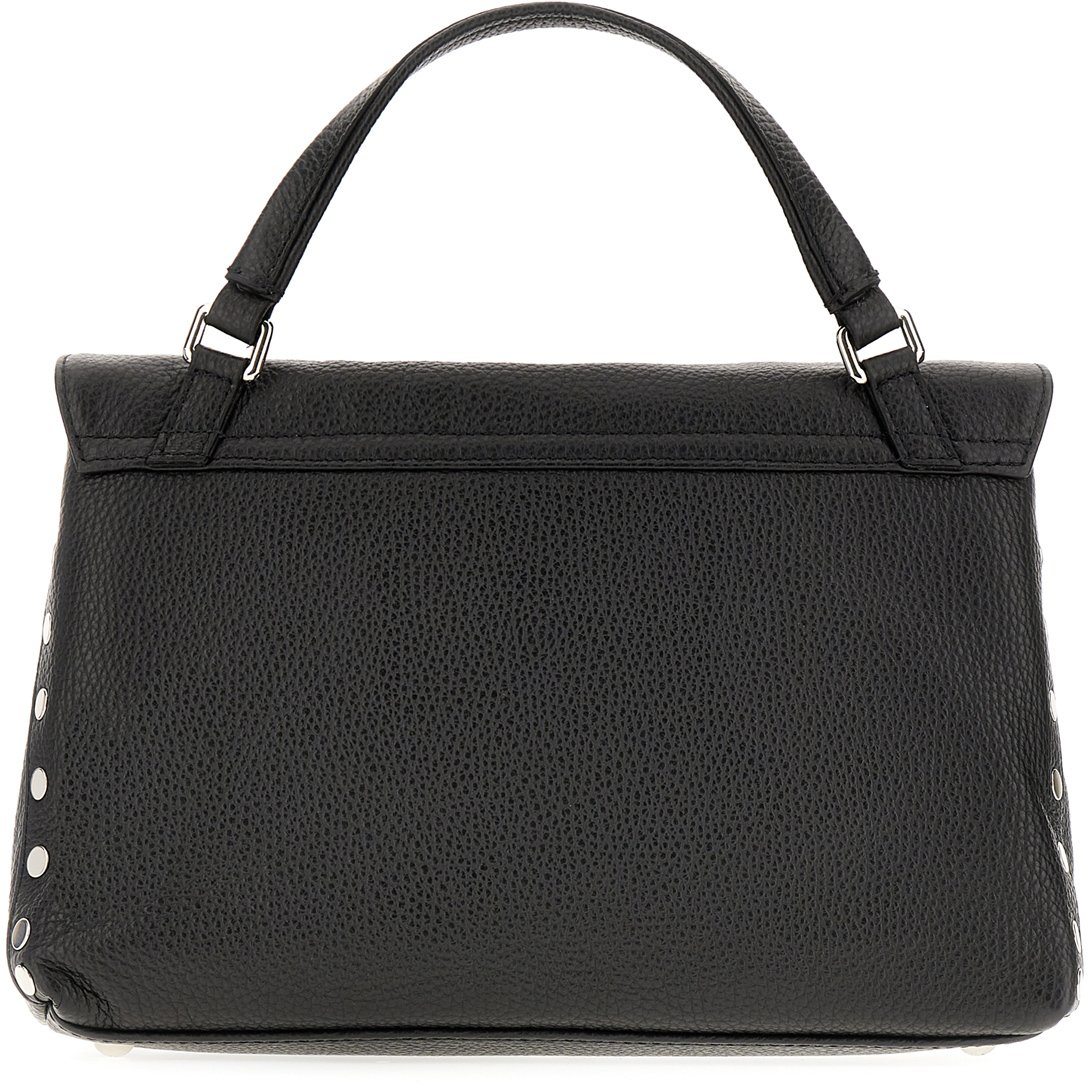 Zanellato Black leather small Postina handbag Zwart