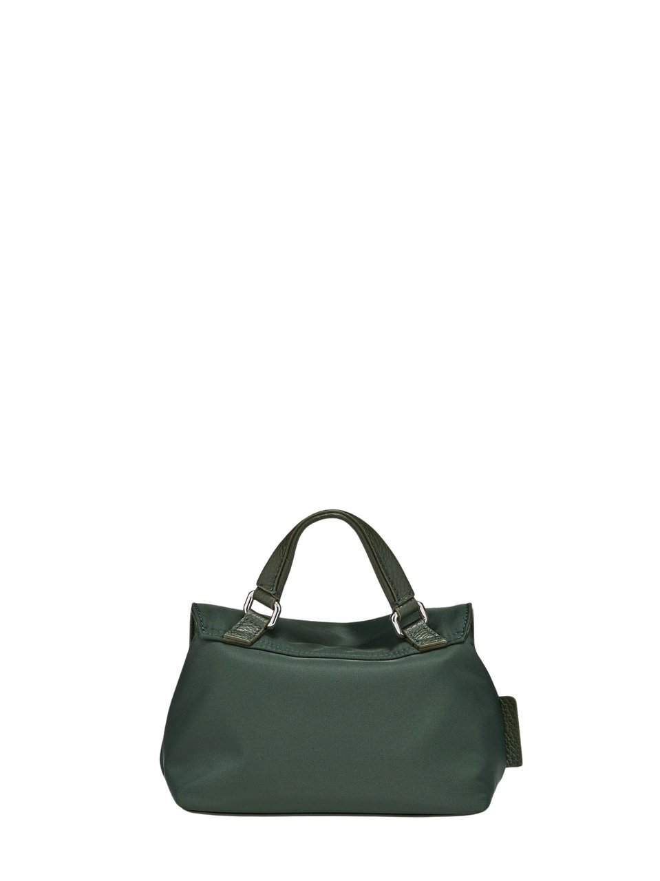 Zanellato Green Silver-Tone Turn-Lock Shoulder Bag Grijs