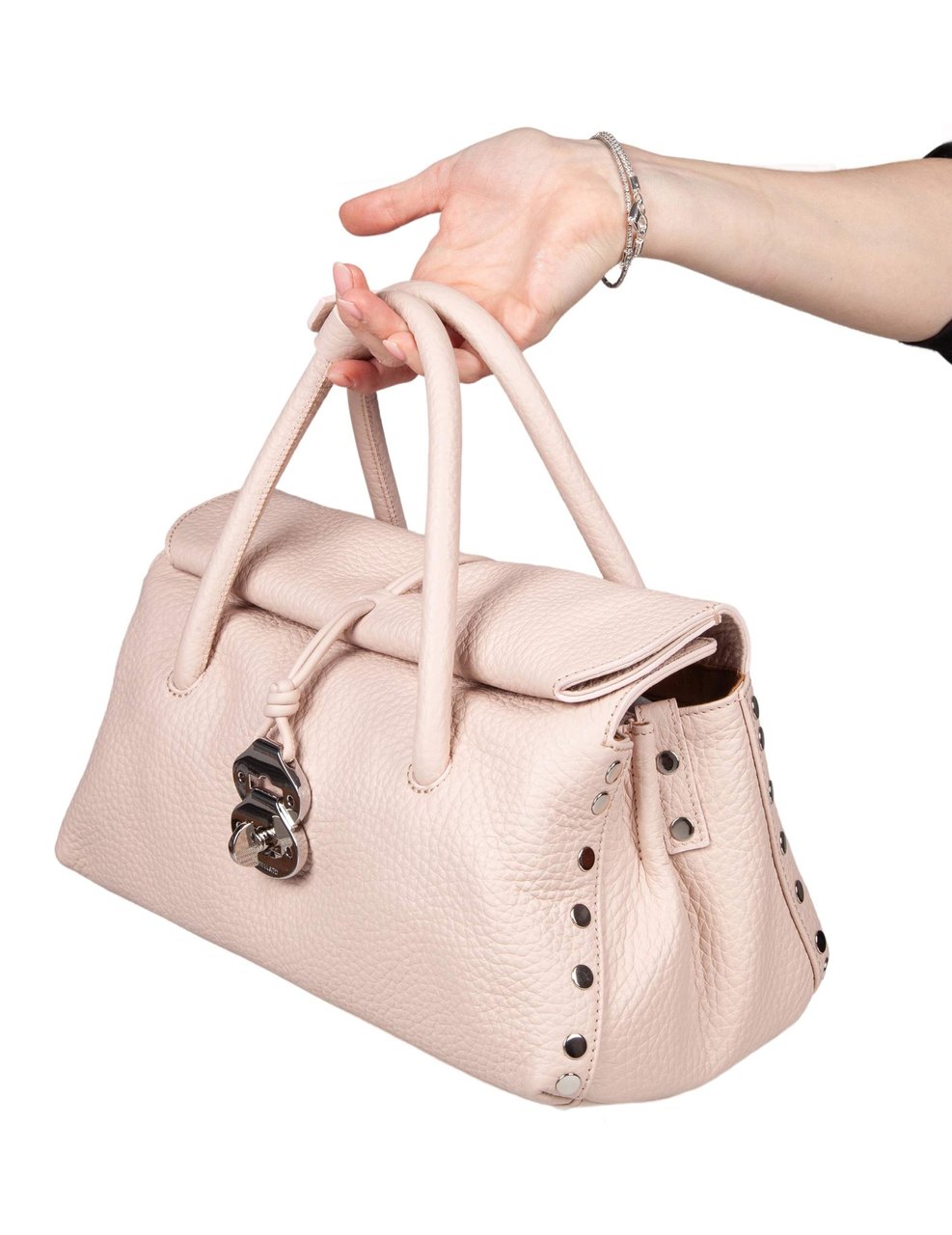 Zanellato Zanellato dotta centauro s hammered leather bag, pink Roze