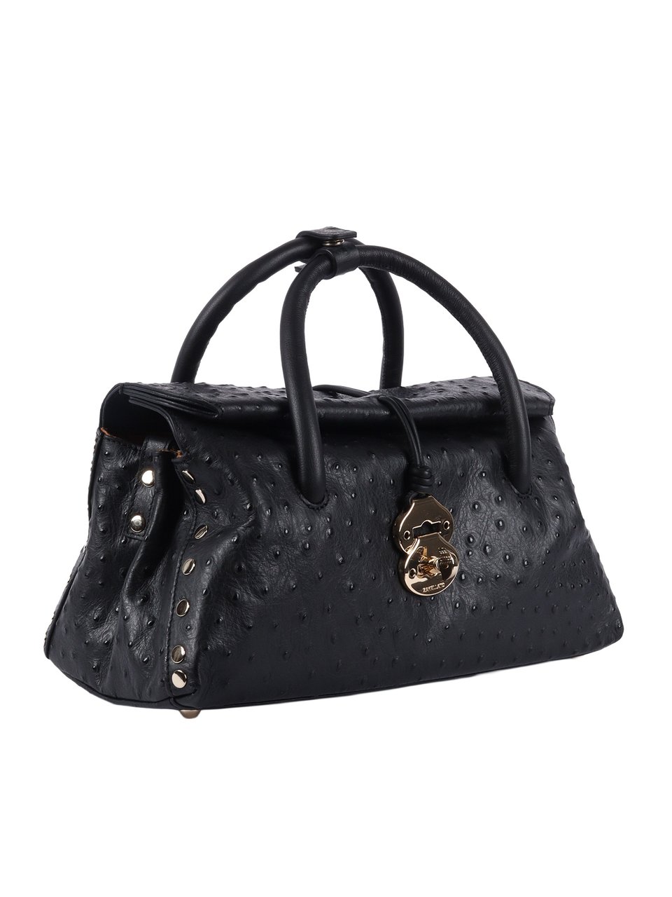 Zanellato Black Cratere Cactus Textured Shoulder Bag Zwart