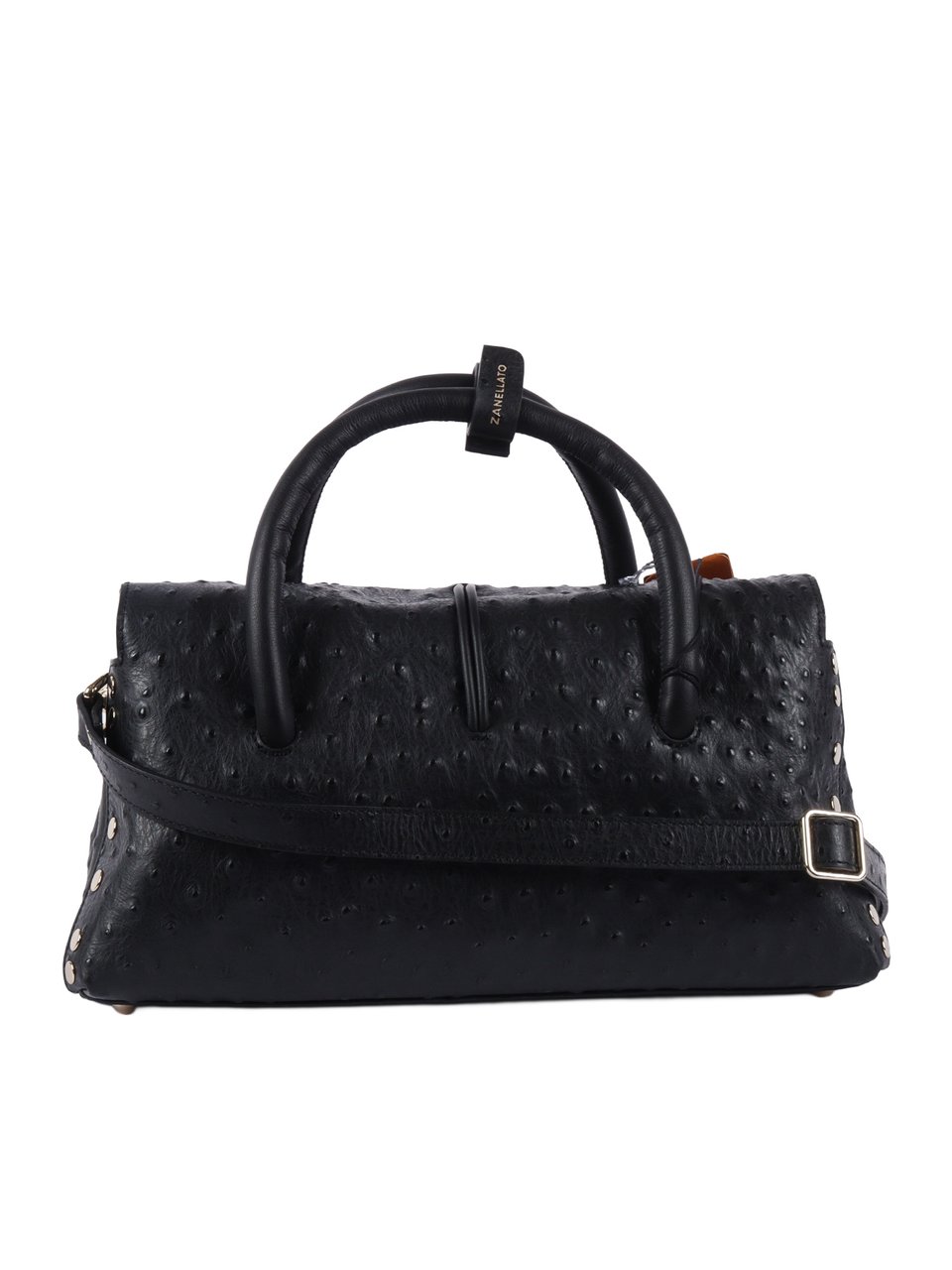 Zanellato Black Cratere Cactus Textured Shoulder Bag Zwart
