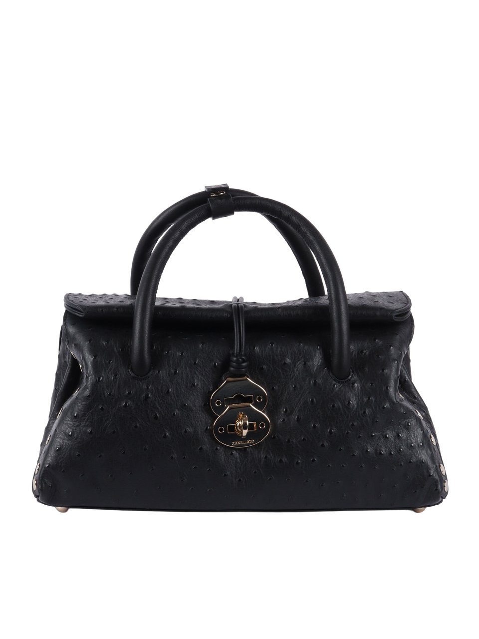 Zanellato Black Cratere Cactus Textured Shoulder Bag Zwart
