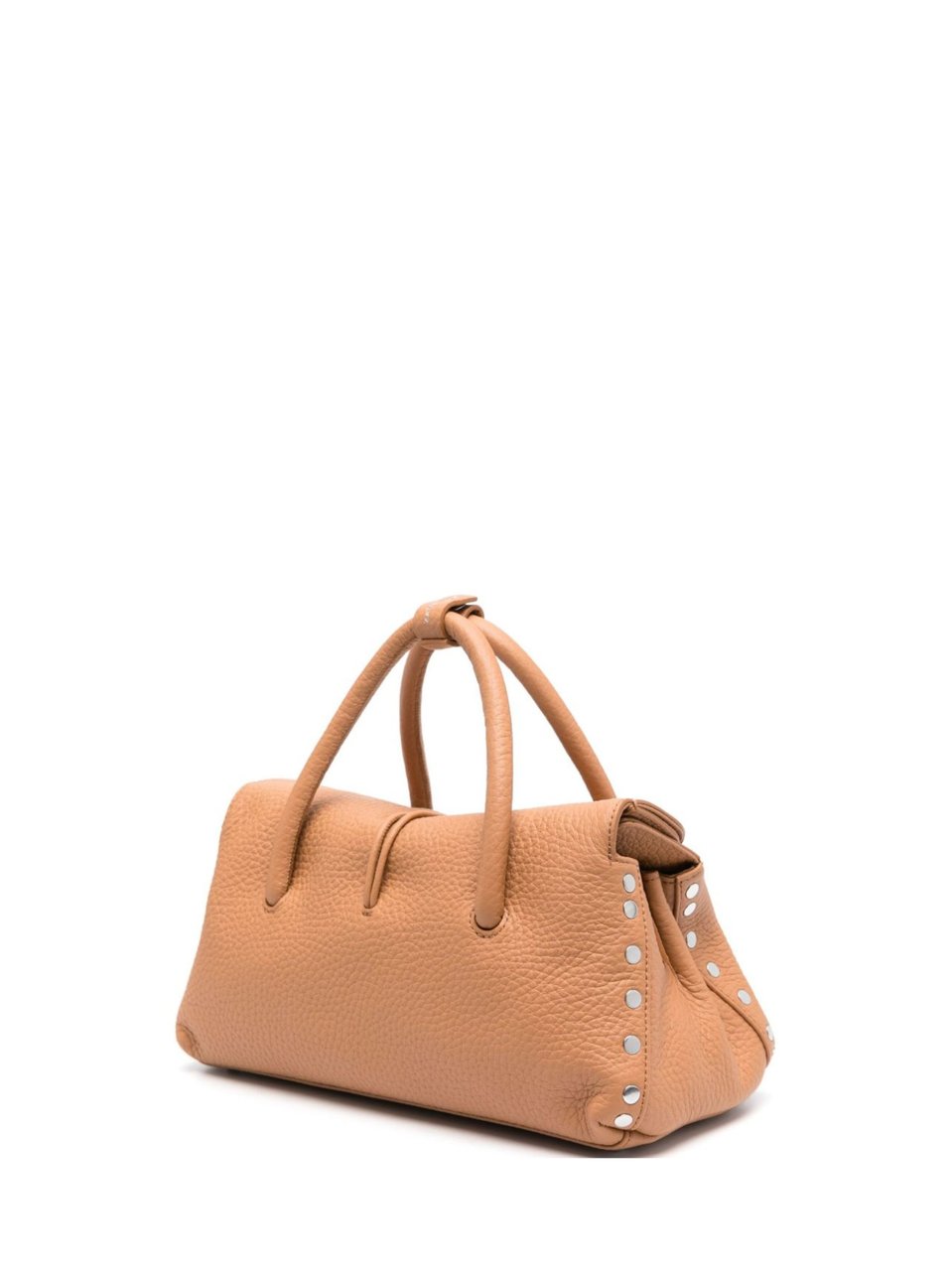 Zanellato Brown Textured Finish Top Handle Shoulder Bag Neutraal