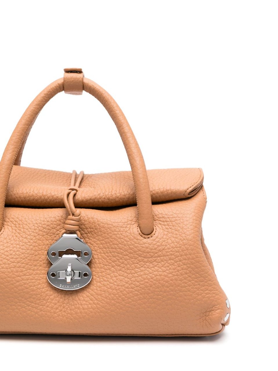 Zanellato Brown Textured Finish Top Handle Shoulder Bag Neutraal