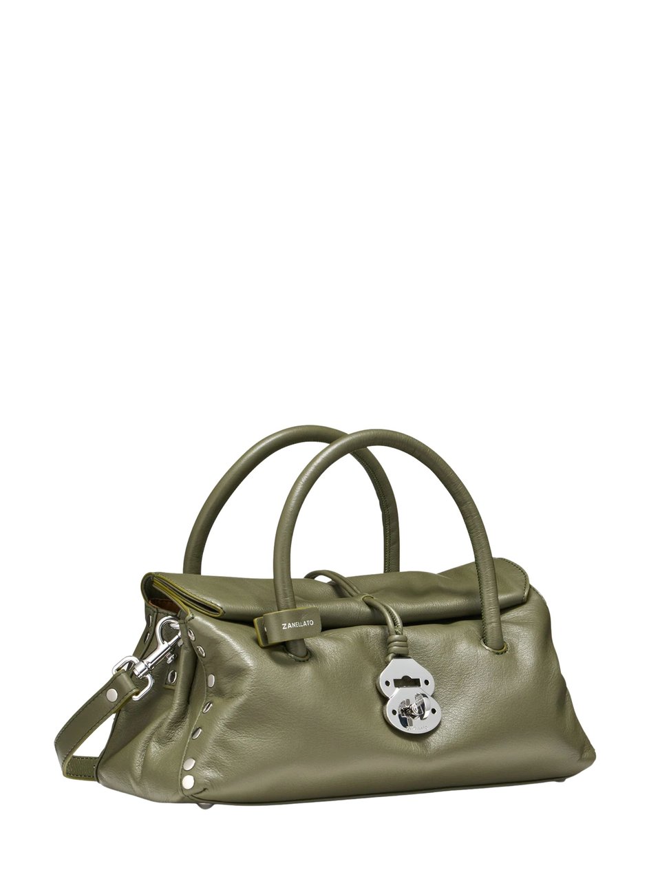 Zanellato Small Saeta Handmade Leather Shoulder Bag Grijs
