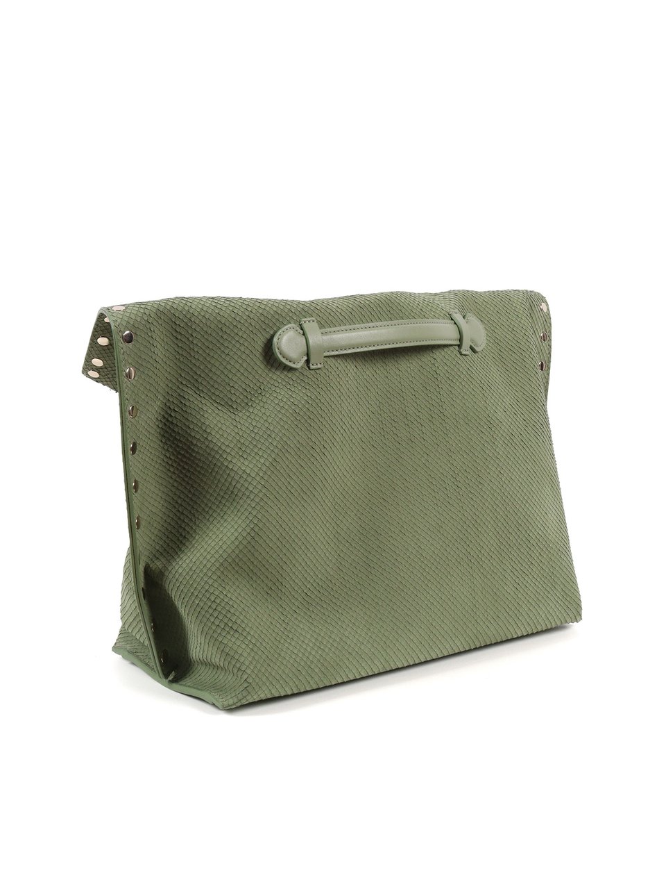 Zanellato Green Spinoso Amoretto Textured Leather Tote Bag Grijs