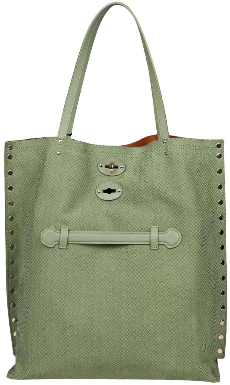 Zanellato Zanellato amoretto m leather tote bag, green Groen